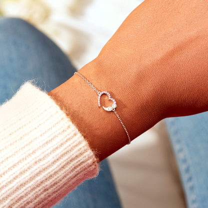 And So She Goes On Heart Semicolon Bracelet