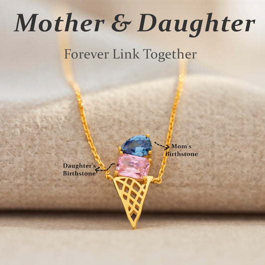 Mama's Sweet Joys - Custon Birthstones Ice Cream Necklace