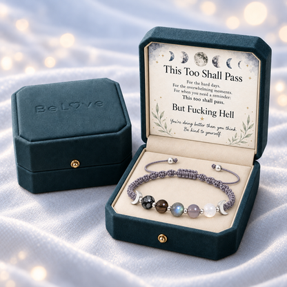 This Too Shall Pass Moon Phases Crystal Bracelet