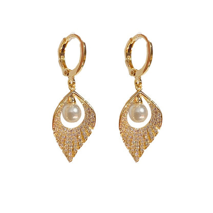 🌸Pearl Tassel Zircon Earrings
