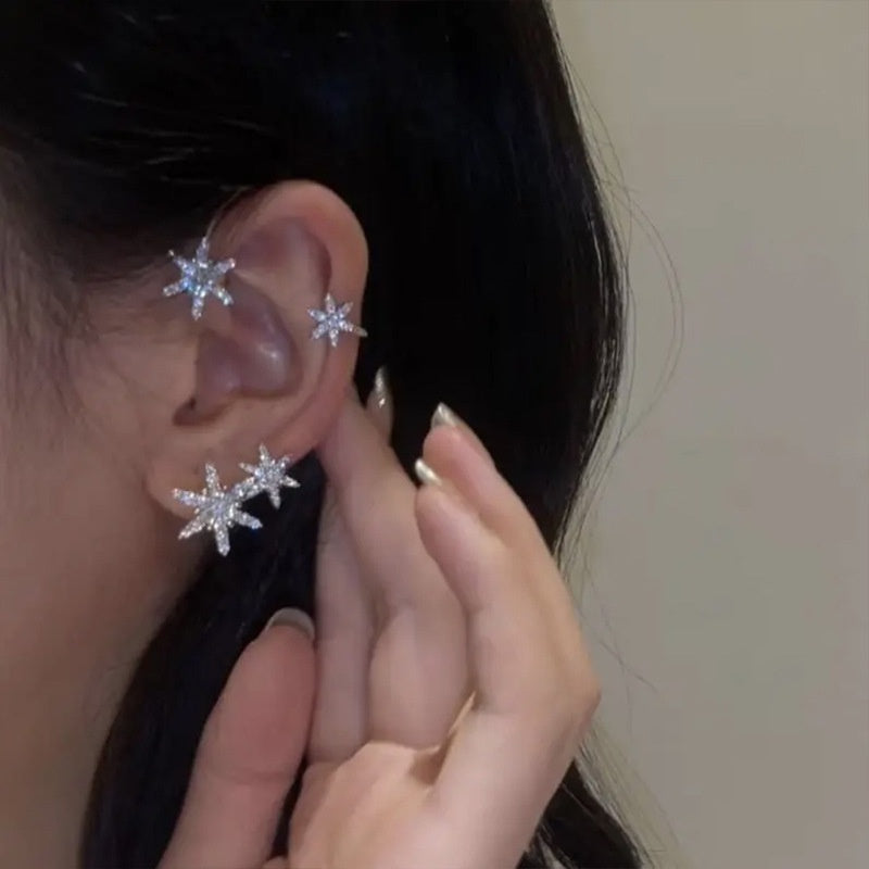 Snowflake Windmill Rotatable Style Zircon Earrings