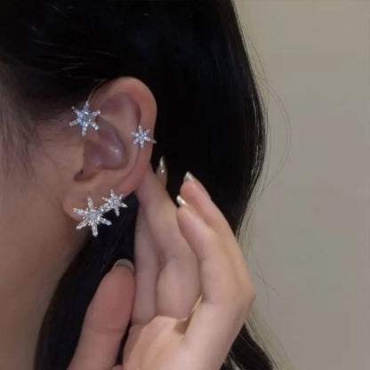 Snowflake Windmill Rotatable Style Zircon Earrings