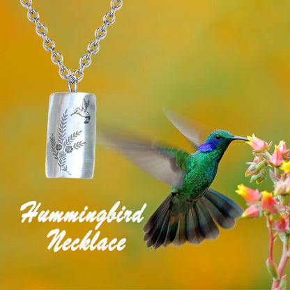925 Sterling Silver Hummingbird Necklace - Gift For Animal Lover