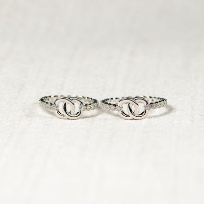 Mother Daughter Bond Matching Pavé Interlocking Ring