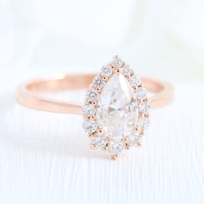 Tiara Halo Pear Ring Two Piece Set