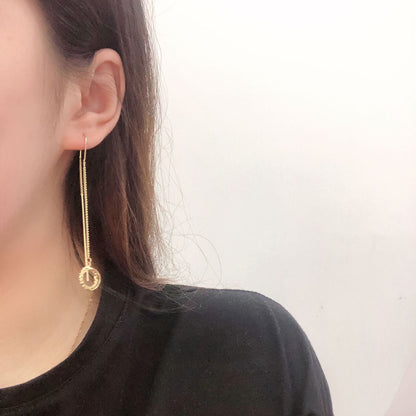 Tassel Threading Long Chain Earrings