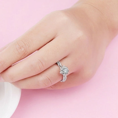 Snowflake Design Moissanite Ring