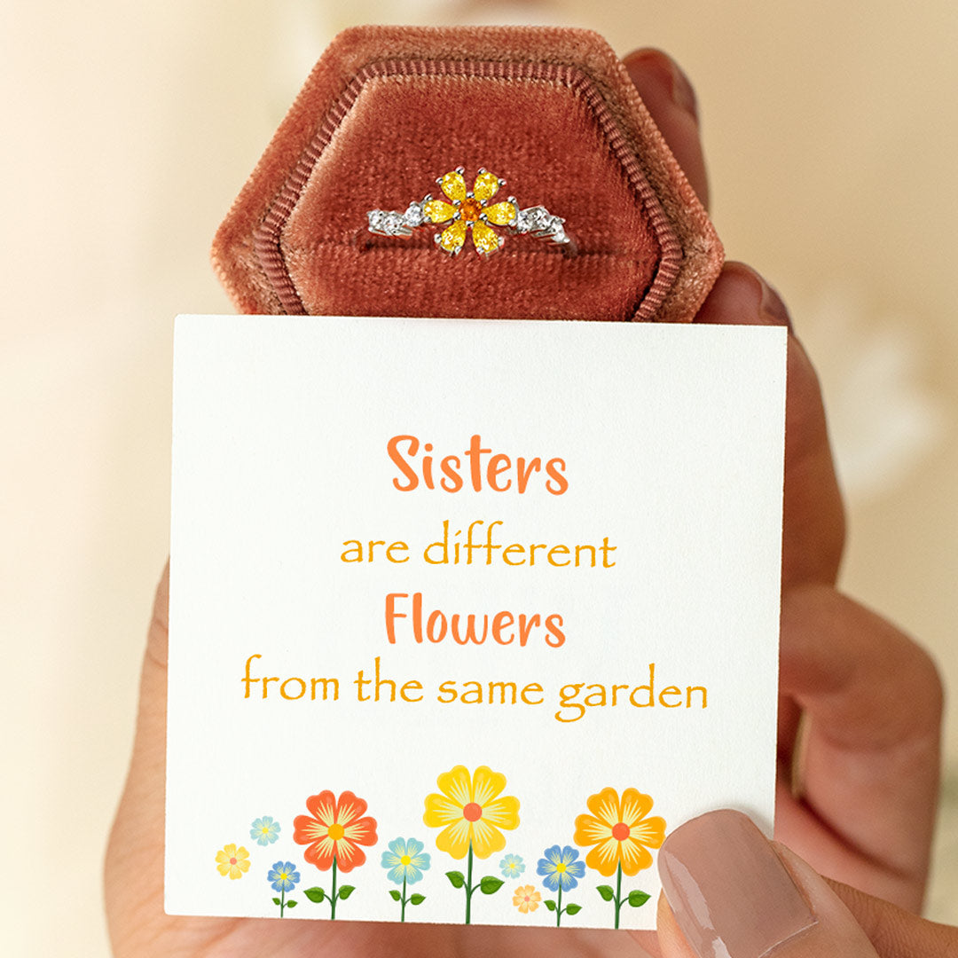 For Sisters Gem Flower Ring