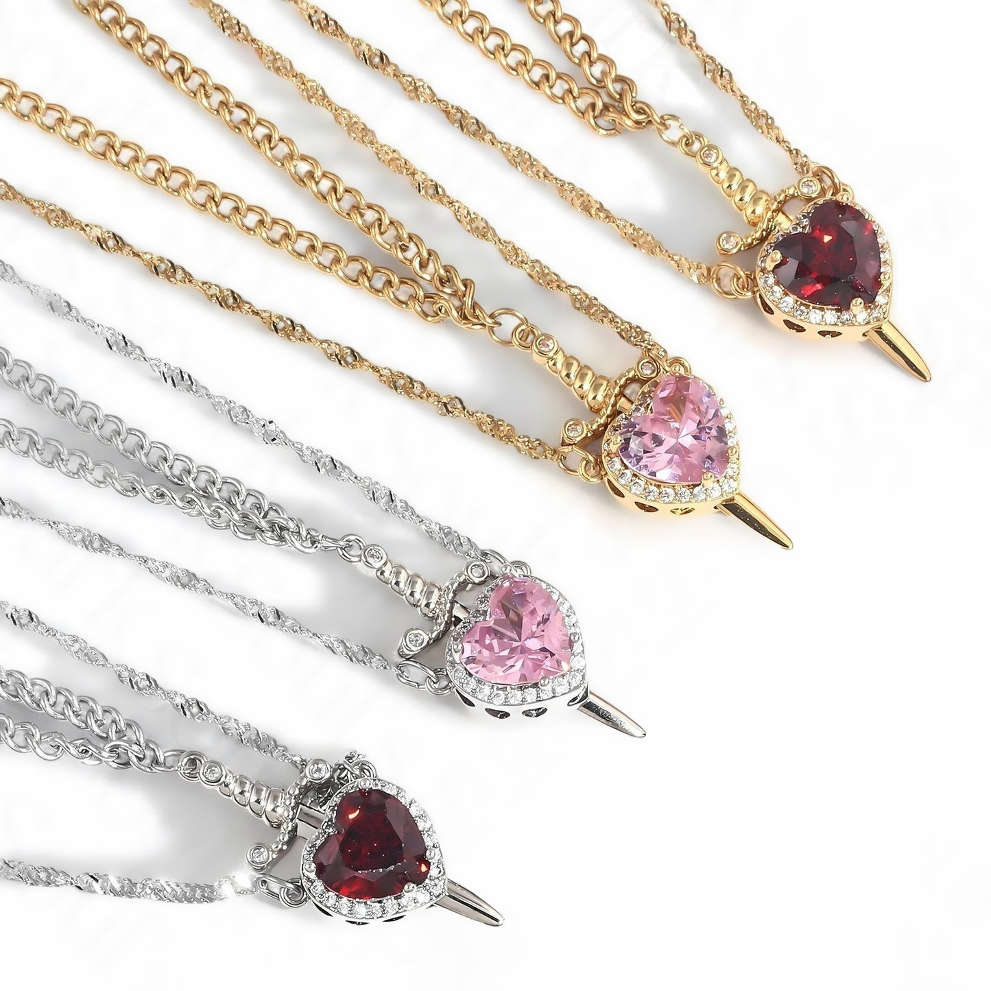 Heart and Sword Pendant Necklace - Couple Necklaces