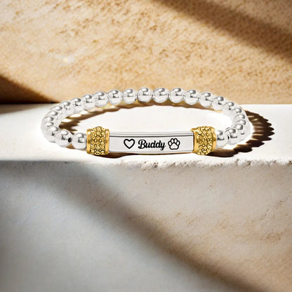 FOR MEMORIAL - My Four-legged Angel is Always Near By Custom Name Bead Bracelet