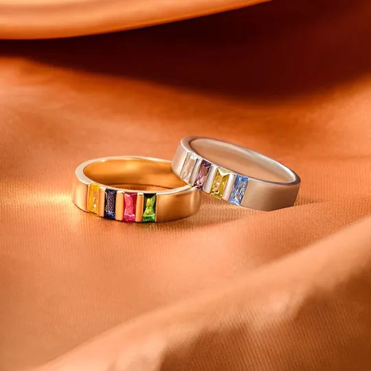 CUSTOM BIRTHSTONE FAMILY ELEGANT RING