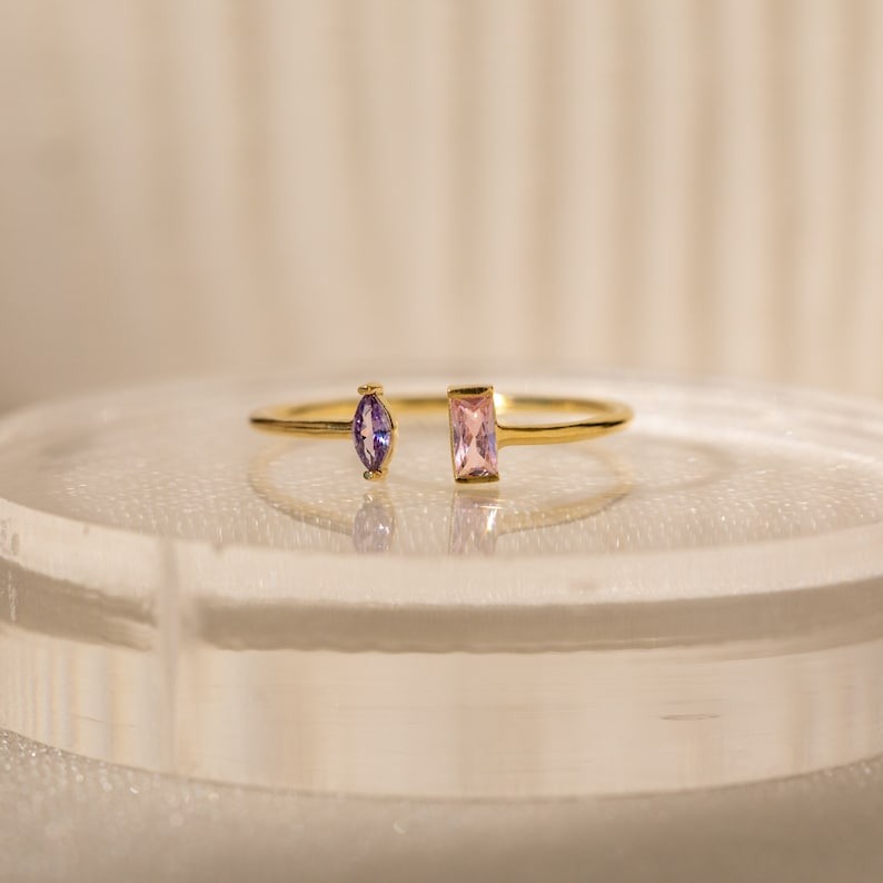 🔥Summer Hot Sale🌊Personalized Duo Birthstone Ring💍