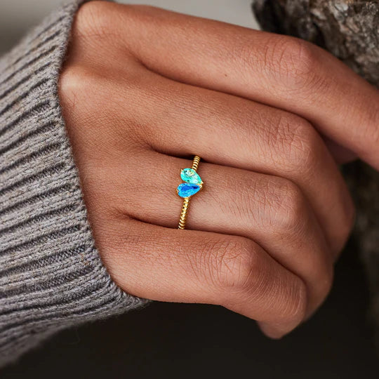 For Love - Partners In Love Heart Custom Birthstone Ring