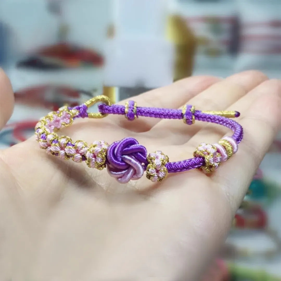 FOR GRANDDAUGHTER🩷A LINK THAT CAN NEVER BE UNDONE Peach Blossom Knot Bracelet