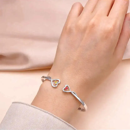 FOR FRIEND- YOU'RE MY FAVORITE BITCH DOUBLE HEARTS CUSTOM BIRTHSTONES BRACELET