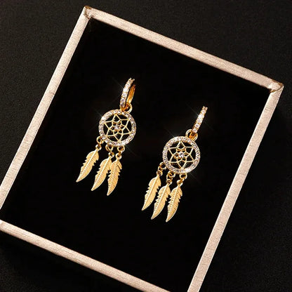 🌸Golden Slumber Dreamcatcher Earrings