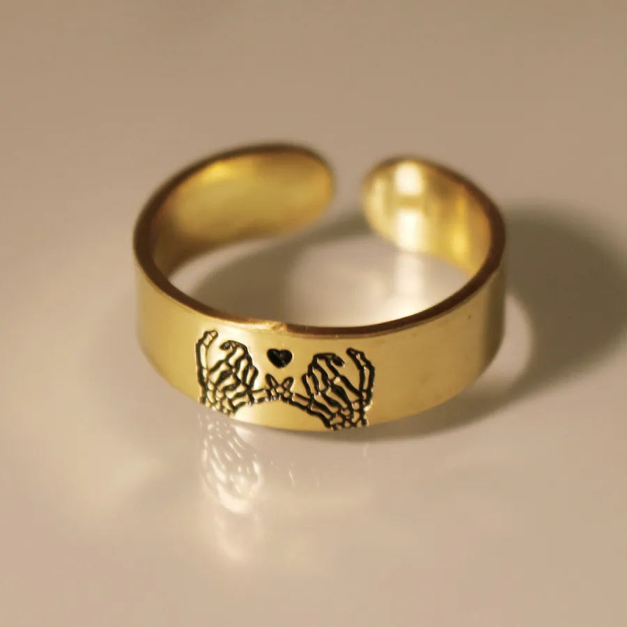 FOR FRIEND - RIDE OR DIE SKELETON PINKY PROMISE RING
