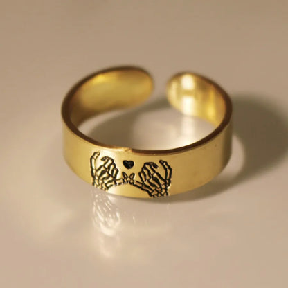 FOR FRIEND - RIDE OR DIE SKELETON PINKY PROMISE RING
