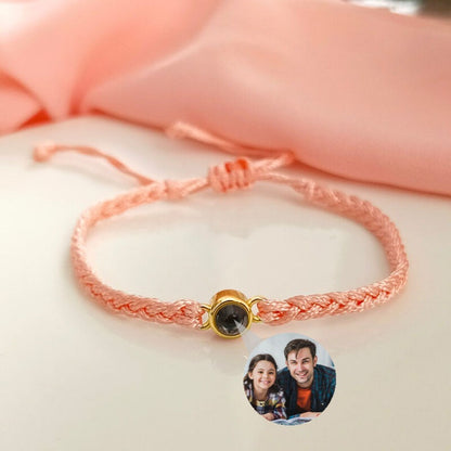 Sterling Silver Personalized Rope Picture Projection Bracelet Sincere Gift