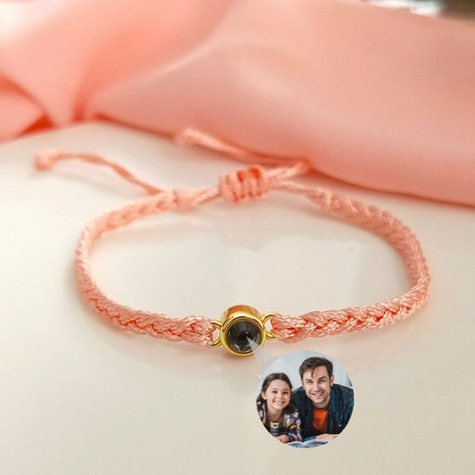 Sterling Silver Personalized Rope Picture Projection Bracelet Sincere Gift