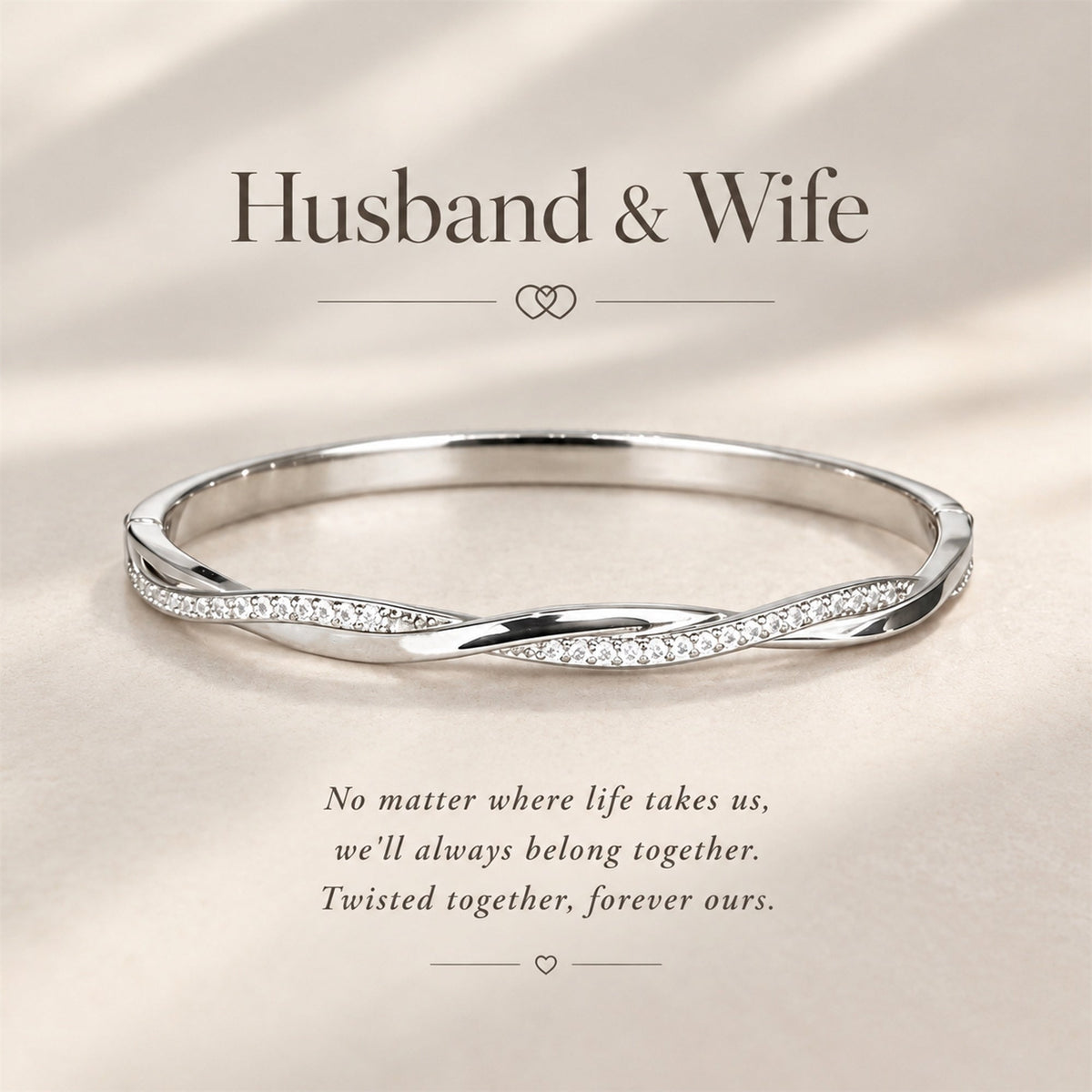 For Love- We Are Always Belong Together Twisted Diamond Bracelet