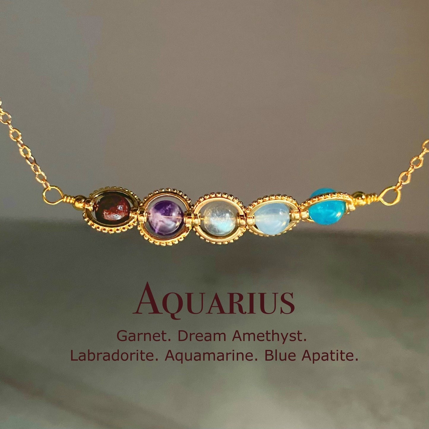 Natural Birthstone Zodiac Necklace - Personalized Astrology Pendant & Gift
