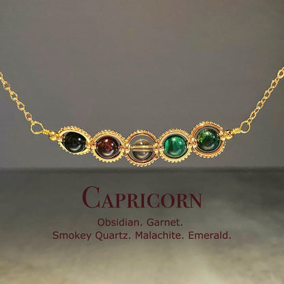 Natural Birthstone Zodiac Necklace - Personalized Astrology Pendant & Gift