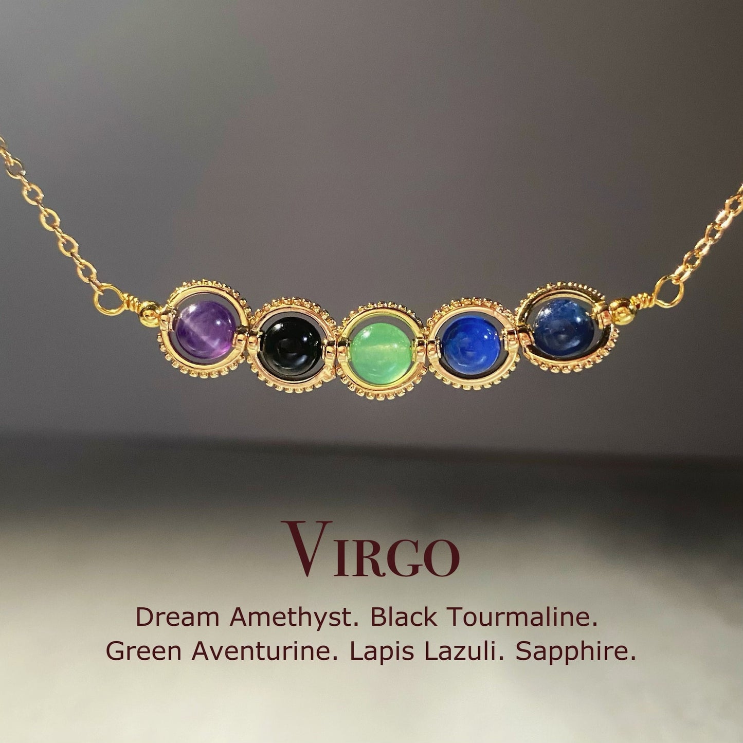 Natural Birthstone Zodiac Necklace - Personalized Astrology Pendant & Gift