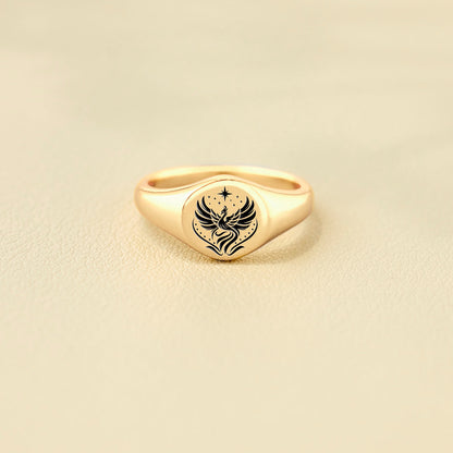 Tough As F♥ck Phoenix Signet Ring