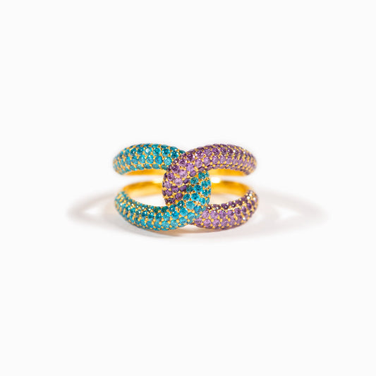 Crafted With Angels’ Love Birthstones Chunky Link Ring