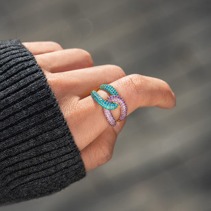 Crafted With Angels’ Love Birthstones Chunky Link Ring