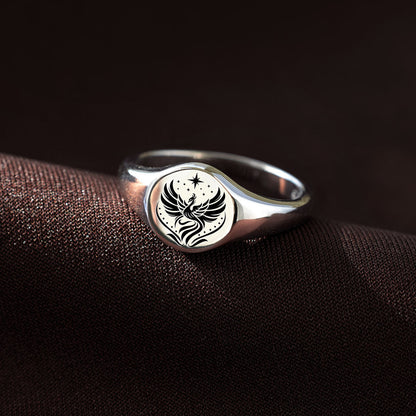 Tough As F♥ck Phoenix Signet Ring