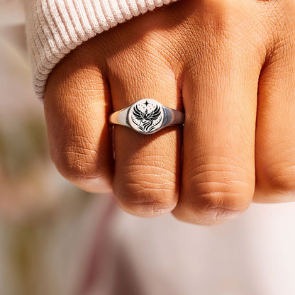 Tough As F♥ck Phoenix Signet Ring