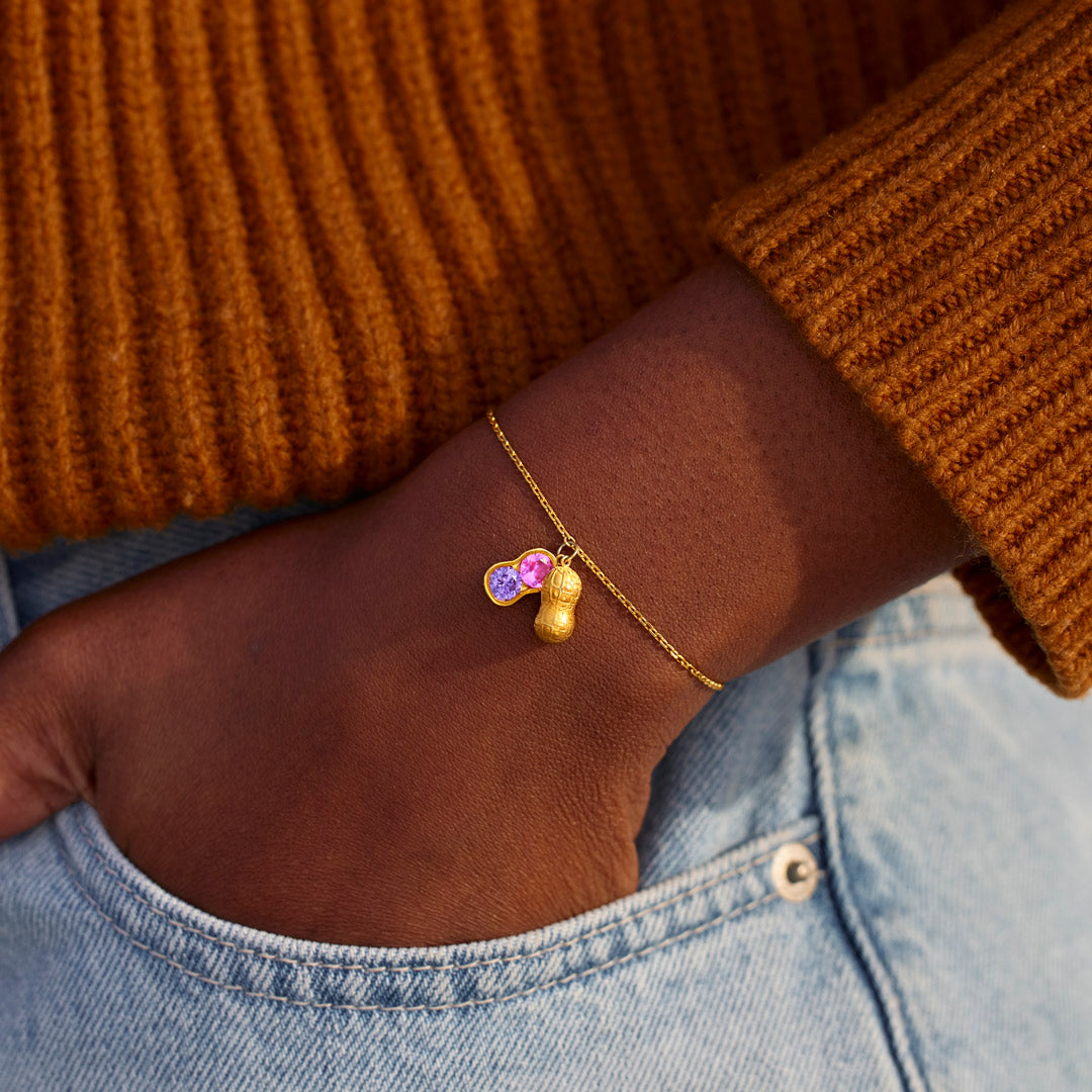 We Are Besties Birthstone Peanut Bracelet