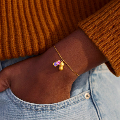 We Are Besties Birthstone Peanut Bracelet