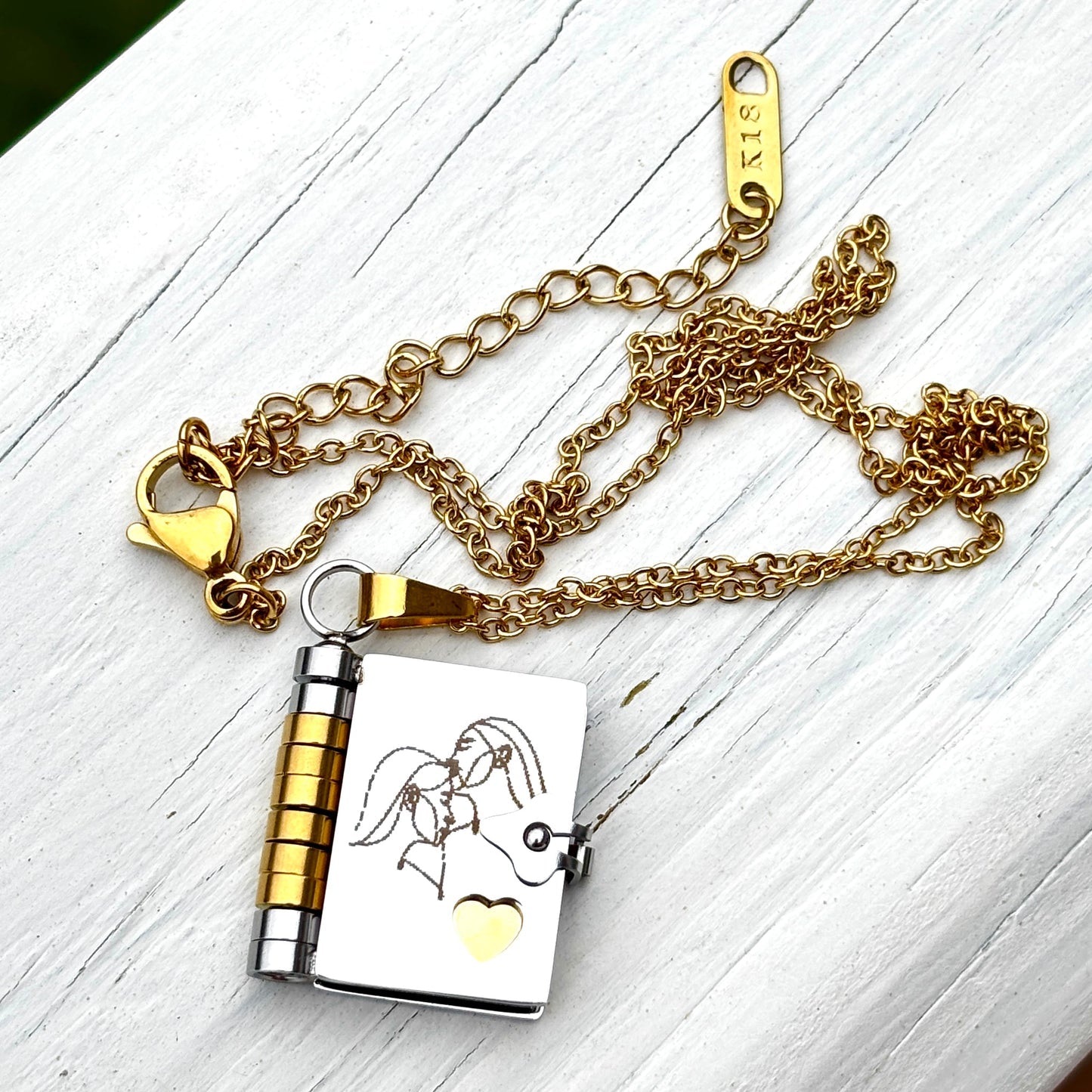 For Sisters- I Love You Sister Book Necklace