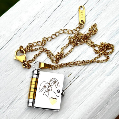 For Sisters- I Love You Sister Book Necklace