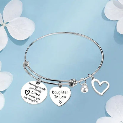 For Daughter-in-Law - Marriage Made You Family Love Made You My Daughter Bangle Bracelet