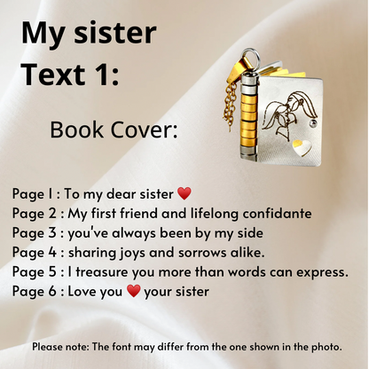 For Sisters- I Love You Sister Book Necklace
