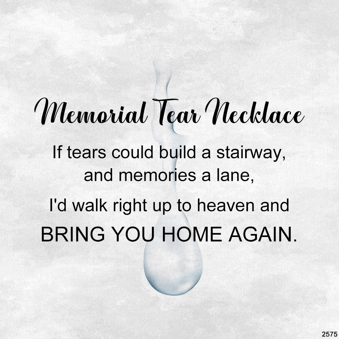 For Memorial - Customized Name Birthstone Memorial Tear Necklace