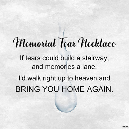 For Memorial - Customized Name Birthstone Memorial Tear Necklace