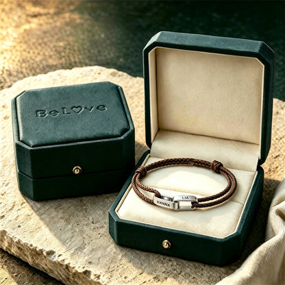 Mother And Son Connected By Heart Custom Name Bond Bracelet