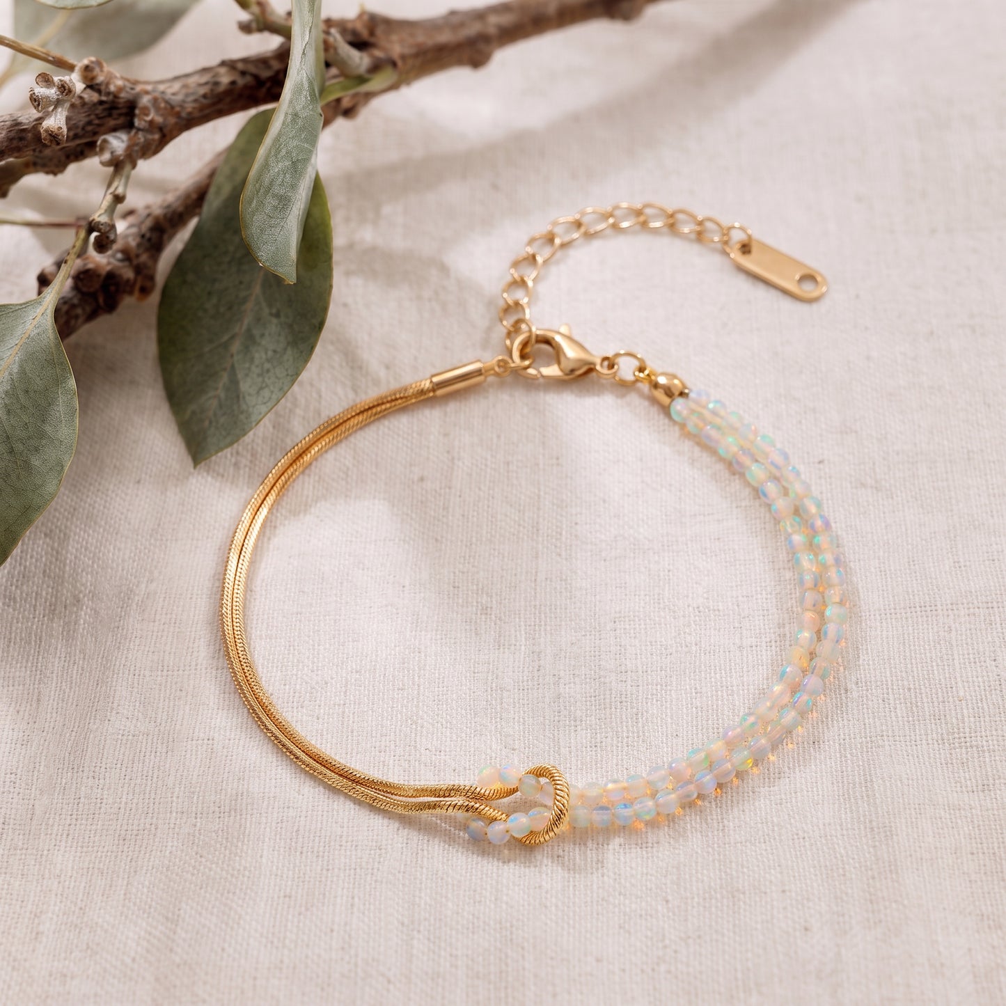 For Her – She Was Born to Be Strong Personalized Birthstone Beaded Knot Bracelet