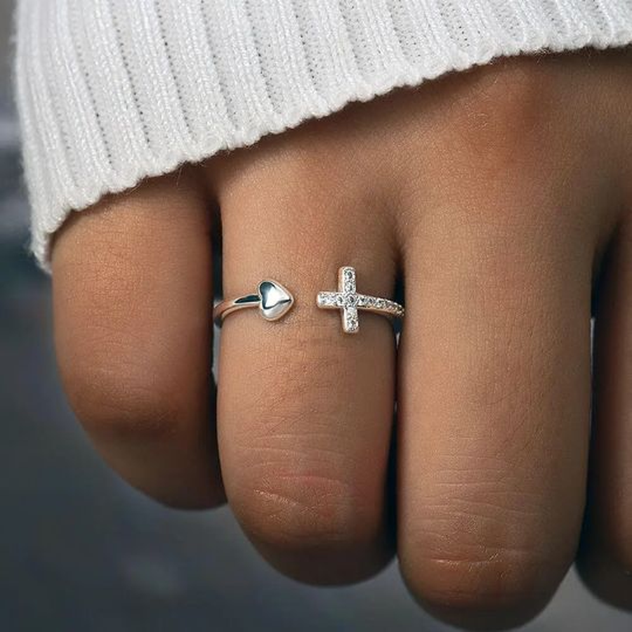 To My Daughter Pray Through It Heart And Cross Ring