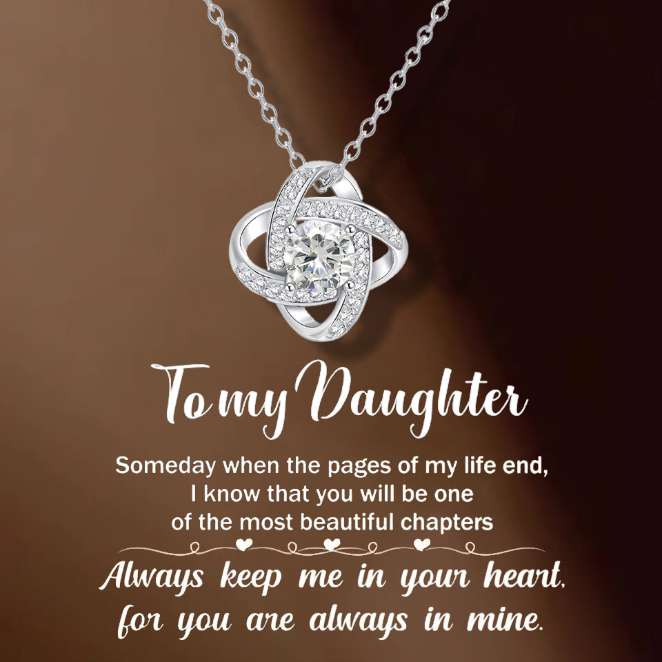 For Daughter - Love You Forever Diamond Knot Necklace