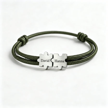 To My Man- Couple Puzzle Custom Name Bracelet
