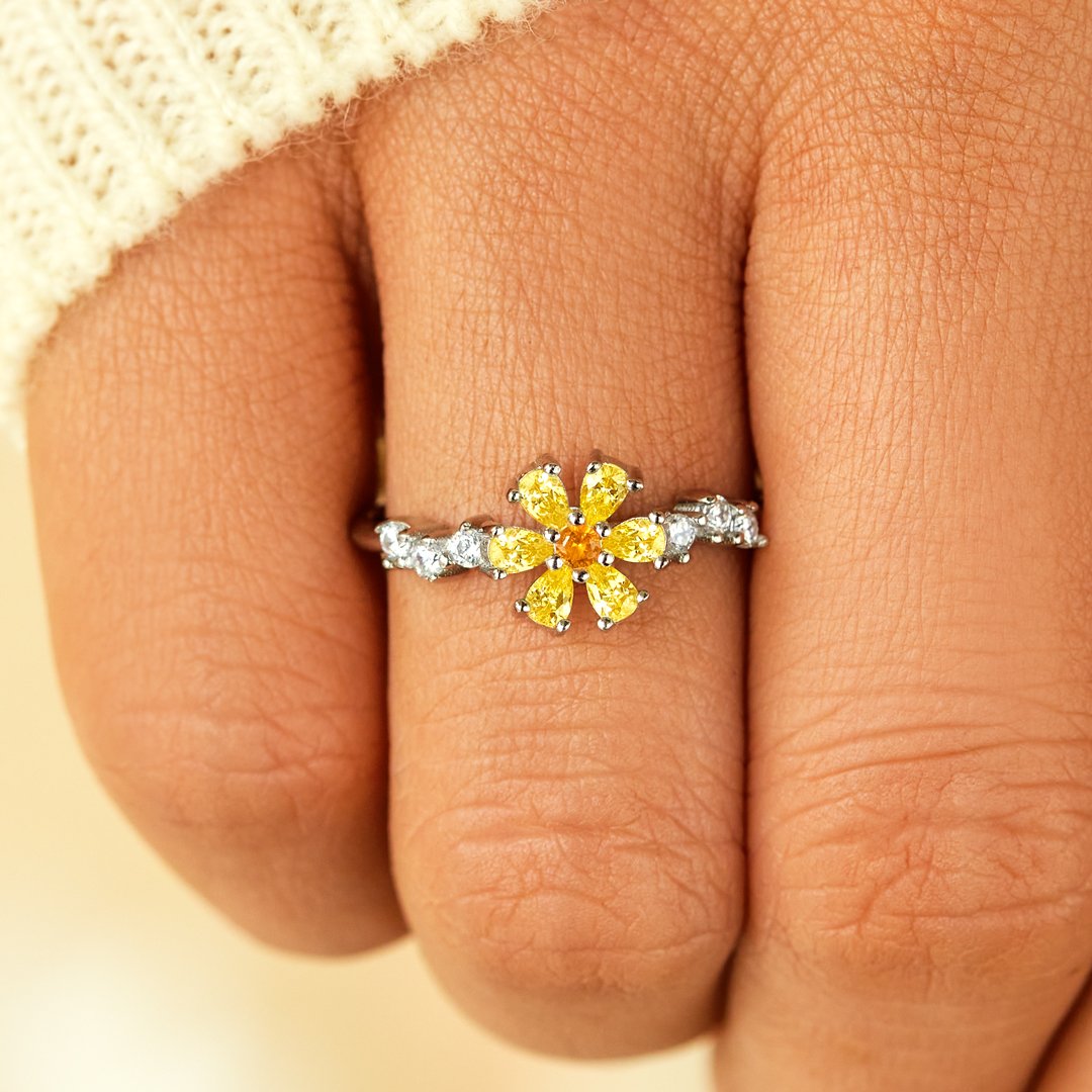 You're A Gem Hexagon Gem Flower Ring