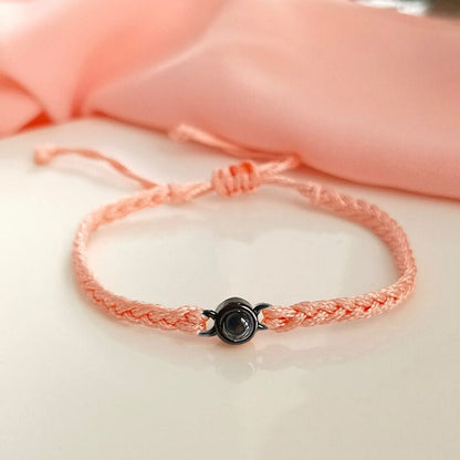 Sterling Silver Personalized Rope Picture Projection Bracelet Sincere Gift