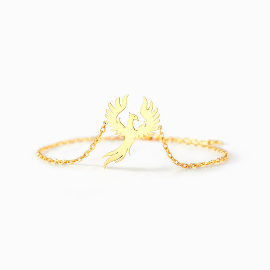 Rise Up Golden Phoenix Charm Bracelet