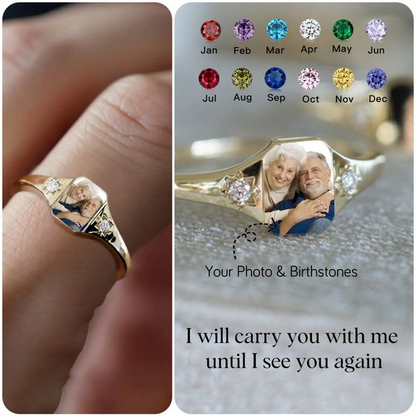 For Love-Photo Birthstone Custom Ring